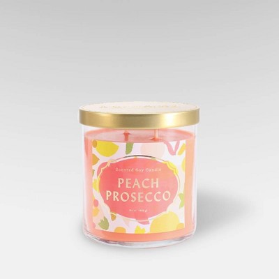 15.1oz Lidded Glass Jar 2-Wick Candle Peach Prosecco - Opalhouse™