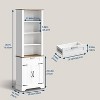 4 Tier Bookshelf with Storage Cabinet, 72" Tall Farmhouse Bookcase with and Barn Door and Drawer, Tall Bookshelf with Adjustable Shelves - 2 of 4