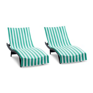 Arkwright California Cabana Chaise Lounge Cover - (Pack of 2) 100% Cotton Terry Towels, Pool Chair Covers for Outdoor Beach Furniture, 30 x 85 in - 1 of 4