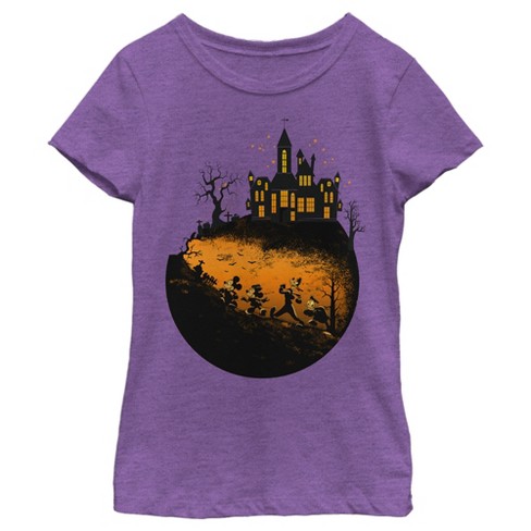 Girl's Mickey & Friends Walking Towards Haunted Mansion T-Shirt - image 1 of 4