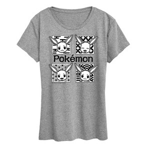 Women's - Pokémon - Wagara Grid Eevee Short Sleeve Graphic T-Shirt - 1 of 4