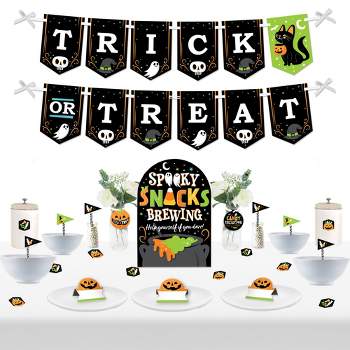 Big Dot of Happiness Jack-O'-Lantern Halloween - DIY Kids Halloween Party Trick or Treat Signs - Snack Bar Decorations Kit - 50 Pieces