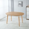 CAVINAS 39"-71" Extendable Dining Table,Kitchen Table with MDF Desktop,4 Metal Leg,Oval Table for Dining Room,Kitchen,Office,Living Room - 2 of 4