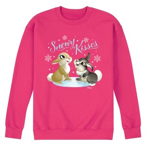 Men's - Disney - Christmas - Snowy Bunny Kisses Graphic Fleece Sweatshirt - 1 of 4