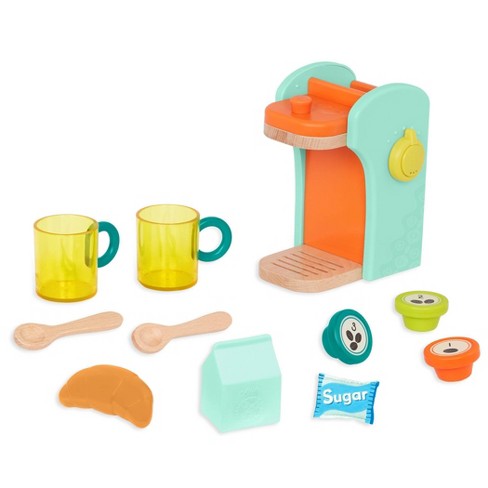 Play Kitchen Accessories Kids Wooden Coffee Maker Toy Espresso Machine  Toddler Toy Kitchen Sets for Girls and Boys (Coffee Maker) (Black)