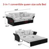 Kumasinova 3-in-1 Convertible Sleeper Sofa Bed – Queen-Size Pull-Out, Velvet Upholstered Couch with Storage Bag, Multi-Functional Loveseat Bed - 2 of 4