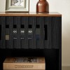 GlasFlength Nightstands Set of Two Modern Mid Century Bedside Tables with Grille Doors and Metal Legs for Bedroom, Brown, 18.9"*15.8"*21.5" - 3 of 4
