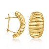 Ross-Simons Italian 18kt Yellow Gold Ribbed Earrings - 3 of 4