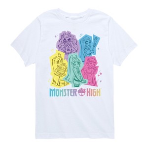 Boys' - Monster High - Pastel Character Group Short Sleeve Graphic T-Shirt - 1 of 4