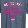 Women's Barbie Barbie Land President Short Sleeve Graphic T-Shirt - Heather Blue - Small - 2 of 4