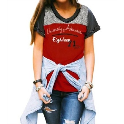 Women's University of Arkansas Football Tee - Gameday Couture