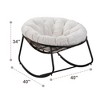 ChicFurnit Rocking Chair Round Size Comfortable Rattan Accent Chair Ergonomic Design Adjustable Limiter for Living Room, White, 40"*40"*34" - 3 of 4