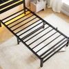 MAYEERTY Twin Heavy Duty Platform Bed Frame w/ Headboard - No Box Spring Needed, Sturdy Steel Slats, Noise-Free, Black - 2 of 4