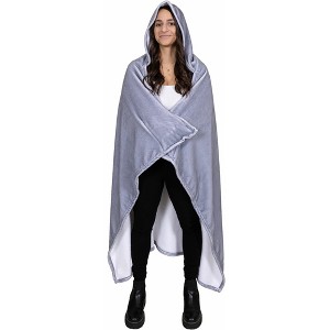 Pavilion Gift Company - Cat People - 50" x 60" Royal Plush Hooded Blanket - Throw Blankets - 1 of 4