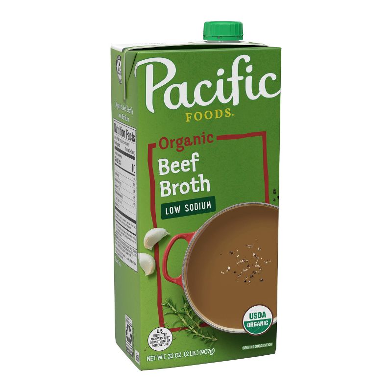 Pacific Foods Organic Gluten Free Low Sodium Beef Broth - 32oz, 1 of 11