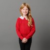 Hope & Henry Girls' Organic Long Sleeve Eyelet Collar Cable Sweater, Kids - image 2 of 4