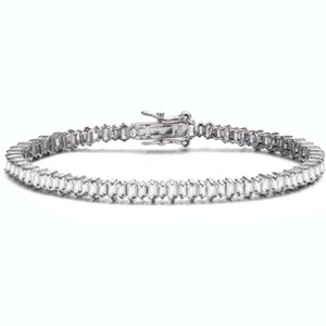 Guili Sterling Silver Rhodium Plated Clear Cubic Zirconia Tennis Bracelet, Dazzling and Sophisticated Design for a Timeless Appeal - 1 of 3