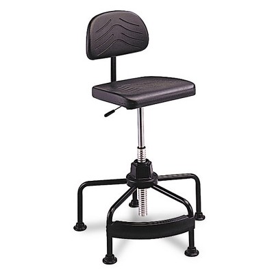 Black High-Back Swivel Task Chair with Metal Base