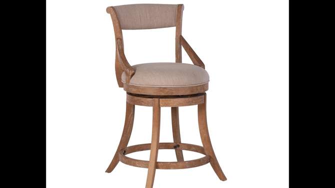 Big and Tall Gerald Swivel Seat Counter Height Barstool Brown - Powell Company, 2 of 12, play video