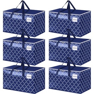6 Pack Moving Bags, Extra Large Moving Supplies, Heavy Duty Storage Bags, Packing Bags Reinforced Zippers & Handles - 1 of 4