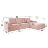 104" Cloud Corduroy Upholstered Modular L-Shaped Sectional Sofa with Chaise, Deep Seats, No Assembly - 3 of 4