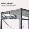 BDELITE Acacia Wood Garment Racks with Shelves 2 Wicker Drawers and 4 Hooks-47.2*15.7*70.8 Inch, Light Gray - 4 of 4