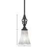 Toltec Lighting Elegante 1 - Light Pendant in  Matte Black with 5.5" Fluted Italian Ice Shade - 2 of 2