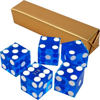 Toy Time Grade A Serialized Casino Dice - 19mm, Blue