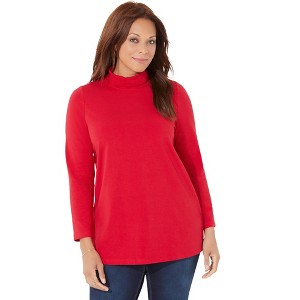 Catherines Women's Plus Size Petite Suprema Turtleneck - 1 of 4