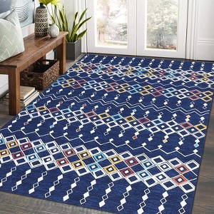 Nasitip Retro Bohemia Area Rugs for Living Room Soft Low Pile Non-Sliping, Machine Washable - 1 of 4