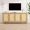 Home Essentials 70" Farmhouse Style Natural Wood Desktop TV Stand for TVs up to 75" Light Wood - 3 of 4