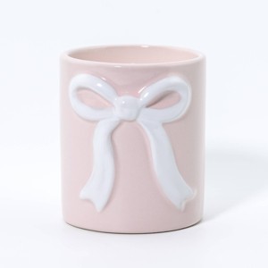 3oz Ceramic Bow Candles Cranberry Snowflakes - Bullseye's Playground™ - 1 of 2