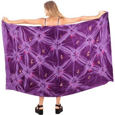 LA LEELA Women's Beachwear Summer Bikini Wraps Beach Wrap Sarong Coverups Skirt Swimsuit Swimwear Swim Cover Ups for Womens One Size Purple,Tie Dye