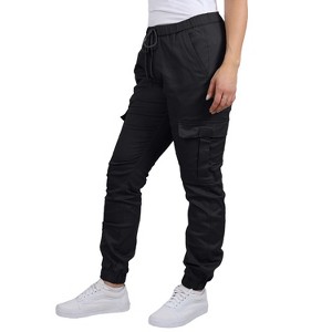 Jump Start Women's Loose Fit  Super Flex Stretch Cargo Jogger Pants - 1 of 2