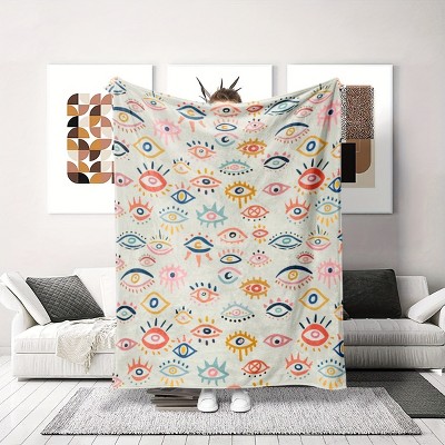 1pc Evil Eye Throw Blanket, Super Soft Flannel Blanket For Couch Couch Bed Camping Travel, Plush Bed Home Decor, Christmas Gift.