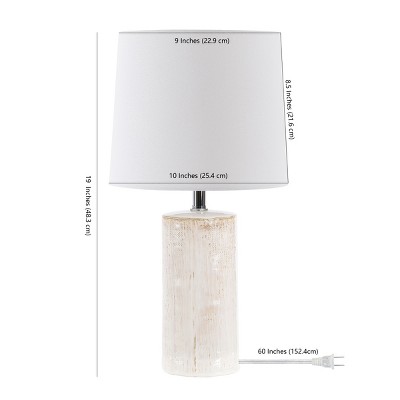 Ivory Ceramic 19-inch Table Lamp Set with White Shades