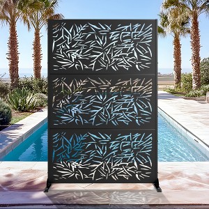 Wooakway 72"H 47"W Outdoor Metal Garden Trellis Privacy Screen Lattice Panel Indoor Room Divider - 1 of 4