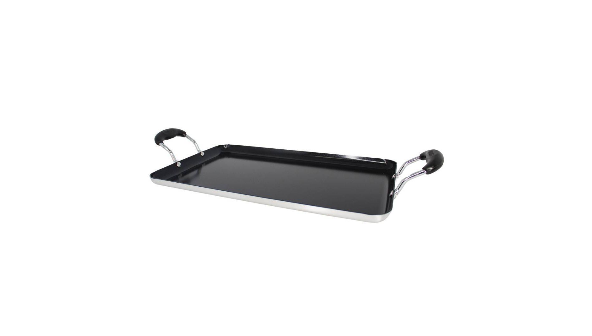 IMUSA 17"x10"Ceramic Double Burner Griddle Black: Stovetop Griddle, Aluminum, Hand Wash, Electric & Gas Compatible