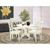 HomeStock 5-Piece Linen White Finish Solid Wood Top Dining table with 4-Chairs - 2 of 4
