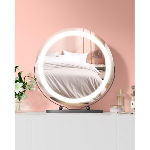 Vanity Mirror with Lights, Large Makeup Mirror, 3 Color Lighting Modes Tabletop, Fashion Bathroom Mirror for Dressing Room,Bedroom, Plug in - 1 of 4