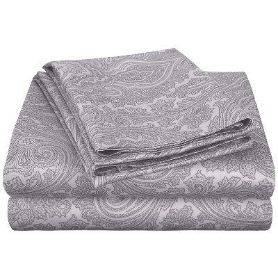 Italian Paisley Cotton Blend 600 Thread Count Deep Pocket Sheet Set by Blue Nile Mills