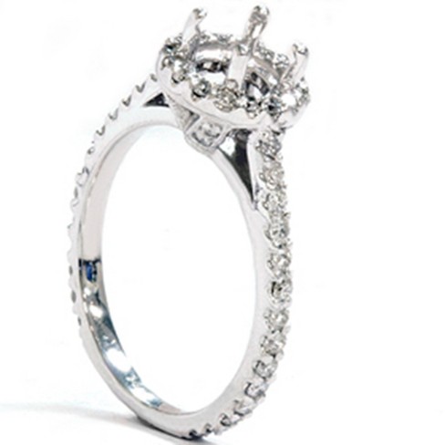 Pompeii3 1/2ct 14K White Gold Diamond Engagement Semi Mount Ring - Size 4.5