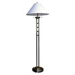 63" Traditional Metal Floor Lamp with Unique Etched Base Silver - Ore International