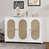 NicBex 48.8 Inch 3-Door Storage Cabinet with Artificial Rattan Doors and Metal Handles for Living Room,Kitchen,Hallway - 2 of 4