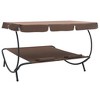 vidaXL Sun Lounger Brown Powder-coated steel, Polyester 78.7 x 57.1 in - 4 of 4
