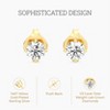 Gilded Lab-Grown Diamond Stud Earrings for Women | 925 Sterling Silver Studs and 14KT Gold 925 Plated Silver | Hypoallergenic Fine Jewelry - 2 of 4