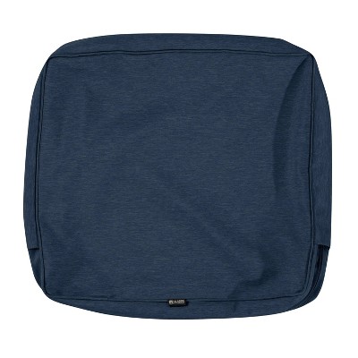 Heather Indigo Blue Water-Resistant Patio Lounge Back Cushion