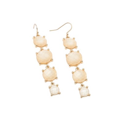 SOHI Women's Ivory White Party Stone Drop Earring