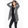 JENNIE LIU Women's 100% Pure Cashmere Long Sleeve 2-tone Double Face Cascade Open Cardigan Sweater - 4 of 4