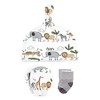 Hudson Baby Unisex Caps, Mittens and Socks Set, Safari, 0-6 Months - 3 of 4